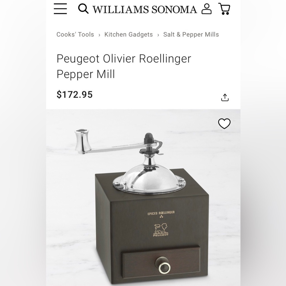 Peugeot Silver Pepper Grinder